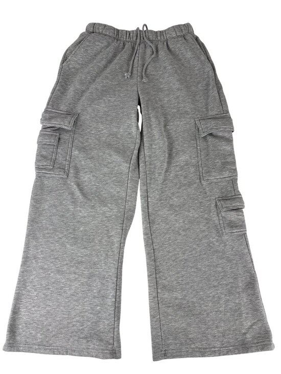 Fourteen Twelve Pants - Fourteen Twelve Y2K Gray Wide Leg Cargo Sweatpants Oversized Baggy Lounge Size M